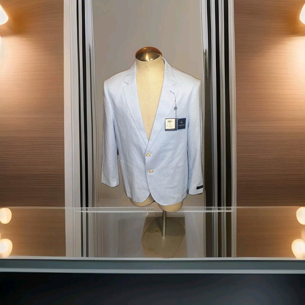 Tailorbyrd Collection Light Blue Blazer Jacket Size 44R